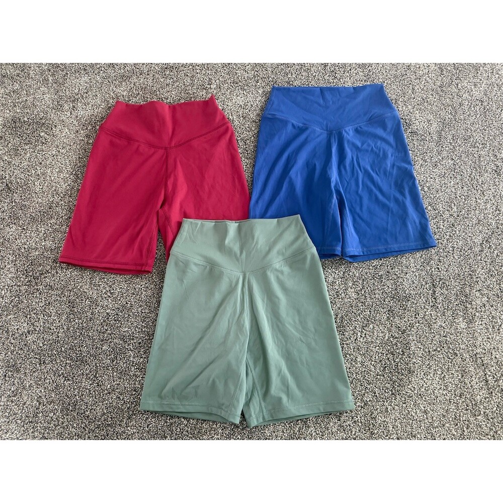 Kamo Fitness Biker Shorts Womens Size M High Waisted Lot of 3 Multicolor